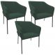 Kit 3 Cadeiras Para Sala de Jantar Estar Living Olívia L02 Suede Verde - Lyam Decor