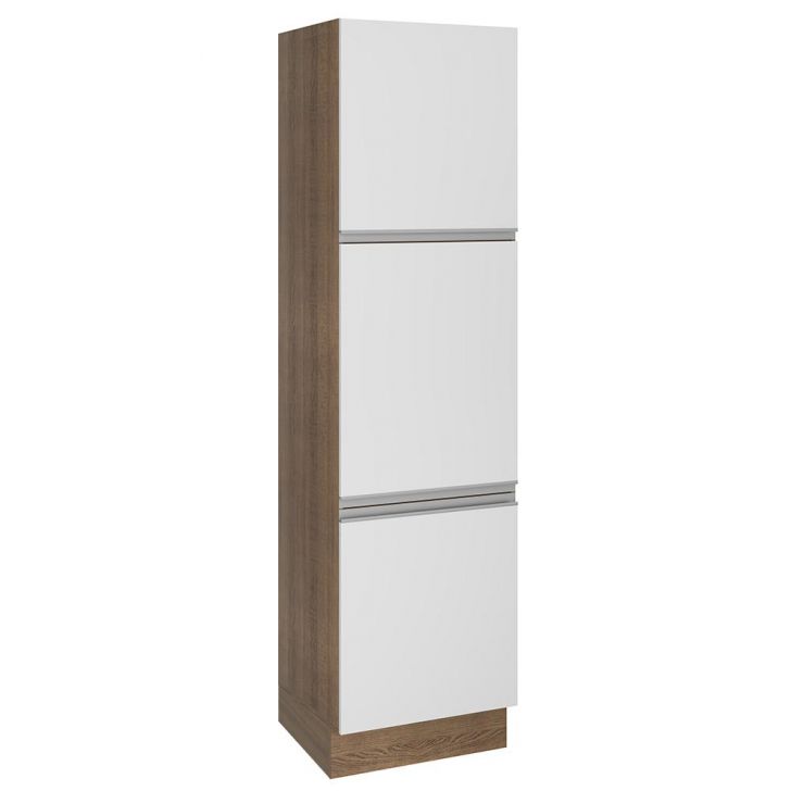 Paneleiro Armário de Cozinha 60 cm 3 Portas Rustic/Branco Glamy Madesa