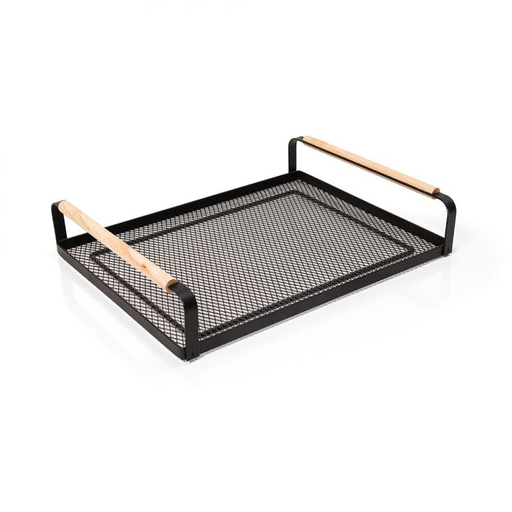 Bandeja Decorativa Rack Preta 40x30 cm