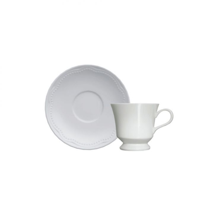 Xícara de Café com Pires Cottage Branca