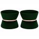Kit 02 Puffs Decorativo Sala de Estar 45cm Dhaka Veludo Verde G15 - Gran Belo