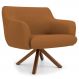 Poltrona Decorativa Giratória Base Giromad Madeira Jade B-262 Veludo Telha - Domi