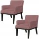 Kit 02 Poltronas Decorativas Para Sala de Estar e Recepção Beatriz W01 Suede Rosê - Lyam Decor