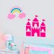Adesivo de Parede Infantil Castelo de princesa com arco-íris- Grande 60x91cm