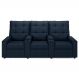 Poltrona de Cinema Reclinável 3 Lugares Baú USB Mallie FH9 Veludo Azul - Mpozenato