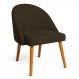 Cadeira Poltrona de Jantar Luna Suede Marrom Pés Palito Castanho - Pallazio