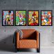 Kit 4 Quadros Grafitte Personagens Infantis 45x34cm - com vidro