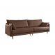 Sofá 3 Lugares Vittro Linho Marrom 190 cm