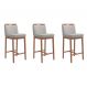 Conjunto com 3 Banquetas Dani Cinza e Nogueira