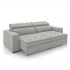 Sofá Decorativo Hugo 2 Lugares 208cm Reclinável e Retrátil Veludo Cinza Claro G45 - Gran Belo