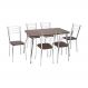 Conjunto Mesa de Jantar 115cm com 6 Cadeiras Multimóveis CR50143 Marrom