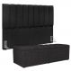 Kit Cabeceira Cama Box Queen 160cm Com Calçadeira Baú Dália W01 Linho Chumbo - Lyam Decor