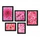 Kit Com 5 Quadros Decorativos - Floral Flores Rosas Rosa - 100kq01p