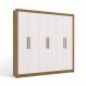 Guarda-Roupa Casal Hilda 6 Portas 2 Gavetas Nogueira e Branco