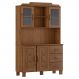 Cristaleira 4 Portas 3 Gavetas Com Aplique 122 cm 1279 Castanho Milani Store