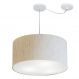 Pendente Cilíndrico Com Desvio Md-4236 Cúpula em Tecido 45x25cm Linho Bege - Bivolt