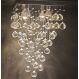 Lustre de Cristais Inox Espelhado para Sala de Jantar, Sala de Estar, Escritório e Quarto 65 cm
