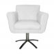 Poltrona Decorativa Isabela em Tressê Pés Metal Giratório Suede Branco - DS Estofados