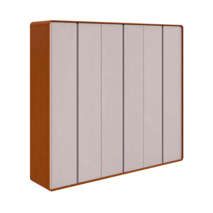 Image of Guarda-roupa Casal Loop 100% Mdf 6 Portas 6 Gavetas Frassino E Off White PLA-MO895CL14OSBMOB