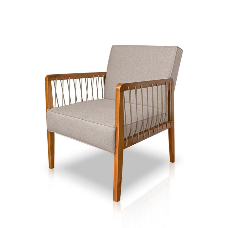 Poltrona Kira Linho Areia