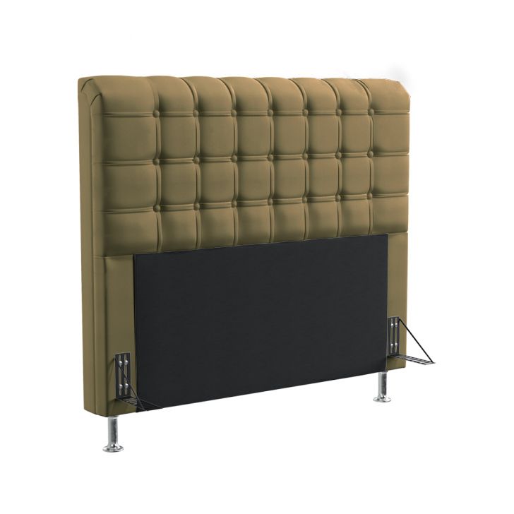 Cabeceira Rana 140 Decorativa de Cama Casal N-029 Veludo Capuccino Aradecor