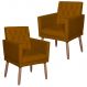 2 Poltronas para Clínica Resistente Recepção Corino Sala de Estar MOBLAN decor