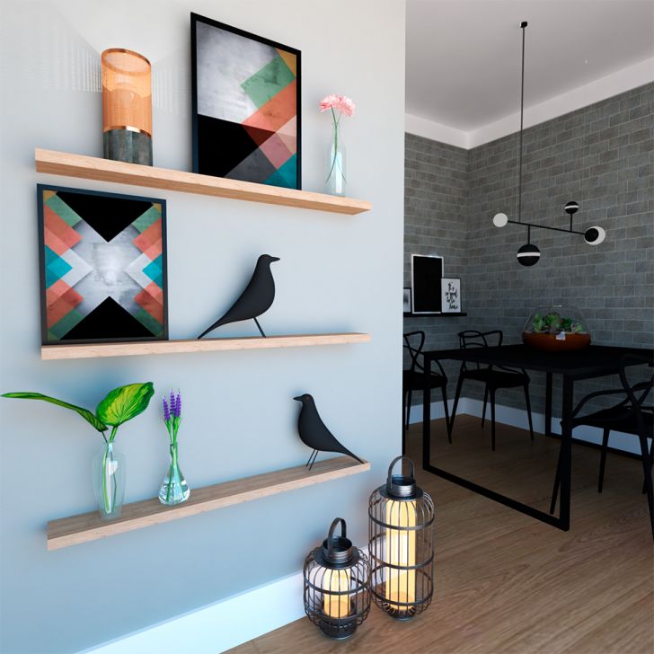 Prateleira Ardo Carvalho Mel 90 cm