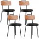 Kit 04 Cadeiras Decorativas Estofada Para Sala Jantar Barcelona L02 Couríssimo Camel Preto - Lyam
