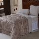 Edredom Solteiro Flannel Plush Bege Floral