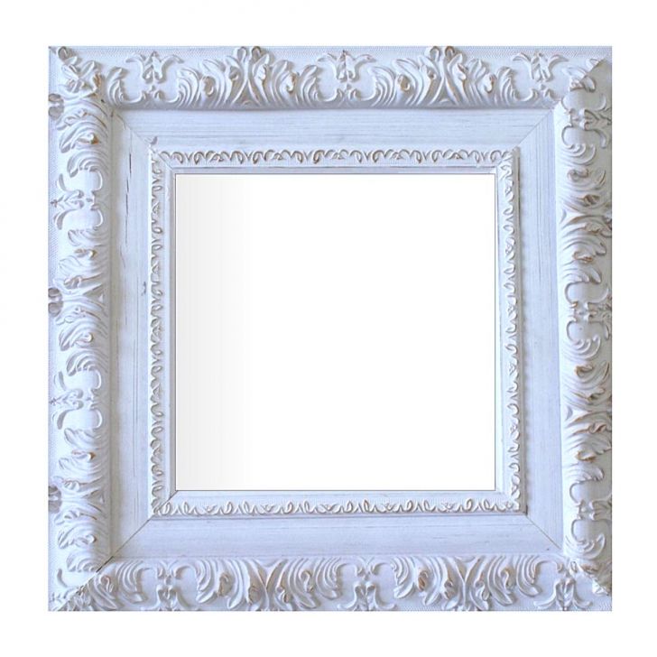 Espelho Moldura Rococó Externo 16173 Branco Patina Art Shop