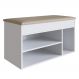 Banco | Banqueta Sapateira Baú SP080 Madeira Branco - Completa Móveis