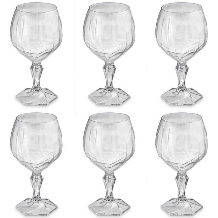 Conjunto 6 Taça Para Água Suco 350ml Plástico UZ Tango Transparente