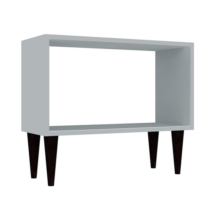 Mesa Lateral Olivia Cinza Cristal