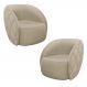 Kit 2 Poltronas Decorativas Clarke Linho Bege G45 - Gran Belo