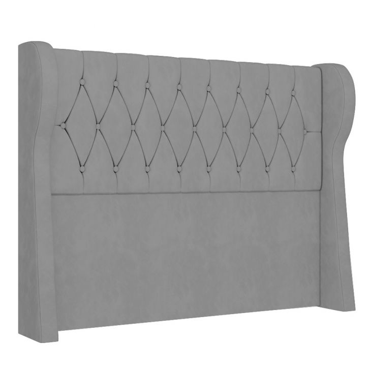 Cabeceira Casal Cama Box 140cm Malva Z04 Veludo Cinza - Mpozenato