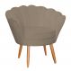 Poltrona Decorativa para Sala de Estar Charm Suede Cappuccino - Montanaris Decor