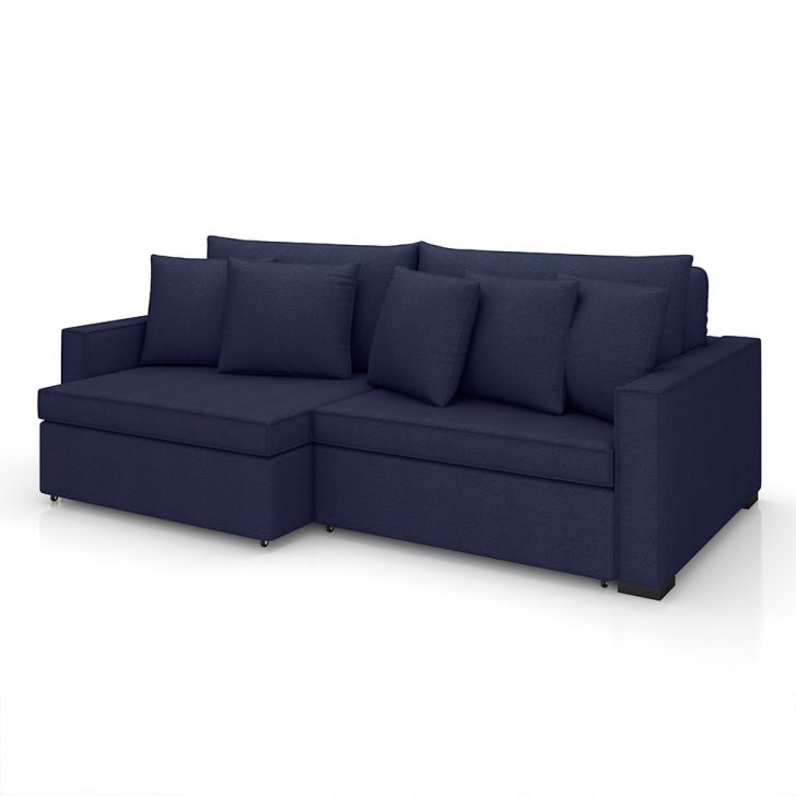 Image of Sofá 3 Lugares Retrátil E Reclinável Rivera Linho Bouclé Azul 225 Cm PLA-MO895UP14TUBMOB