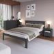 Cama de Casal de Madeira Maciça para Colchão 138x188cm Multimóveis CR35273 - Charcoal