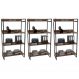 Kit 3 Estantes Livreiro Multiuso Prisma Estilo Industrial 80cm 4 Prateleiras C08 Nogal - Mpozenato