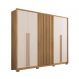 Guarda-Roupa Casal Ripado New Comodus 6 Portas 4 Gavetas Buriti e Off White
