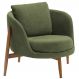 Poltrona Sala de Estar Austin Base Madeira Castanho Bouclé Verde - Nexta Casa
