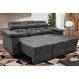 Sofa Itália 2,00 Mts Retrátil e Reclinavel Tecido Suede Cinza - Cama InBox