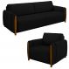 Conjunto Sofá 3 Lugares 223cm e Poltrona 98cm Amaranto M22 Veludo Preto - Mpozenato