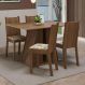 Conjunto Sala de Jantar Mesa Tampo de Madeira 4 Cadeiras Rustic/Lírio Bege Marilyn Madesa