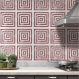 Adesivos de Azulejos Ladrilhos Cartela Mármore Vermelho e Branco 18-10x10cm
