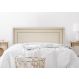 Cabeceira King Estofada Para Cama Box 193cm x 60cm Reta Luxo Dupla - Suede Off White com Tachas Prata
