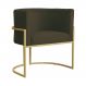 Poltrona Decorativa Luana Requinte Suede Marrom - DS Estofados