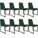 Kit 08 Cadeiras Para Sala Jantar Base Aço Industrial Preto Dafne L02 Suede Verde Musgo - Lyam Decor