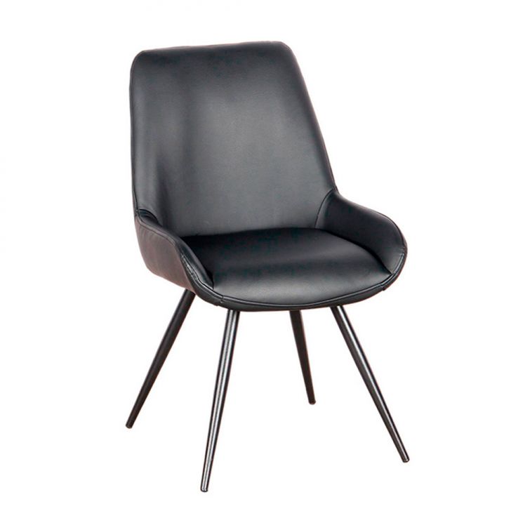 Cadeira Secretária Giratória Aline Poliuretano Preta