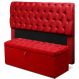 Kit Cabeceira Mais Calçadeira Baú Casal King 195cm Para Cama Box Paris Suede Vermelho - DS Estofados